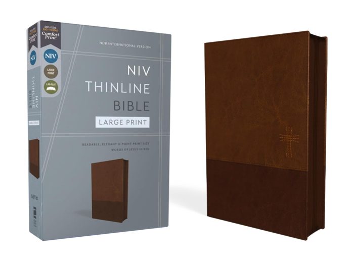 NIV Thinline Bible: Large Print (Brown, Zippered)