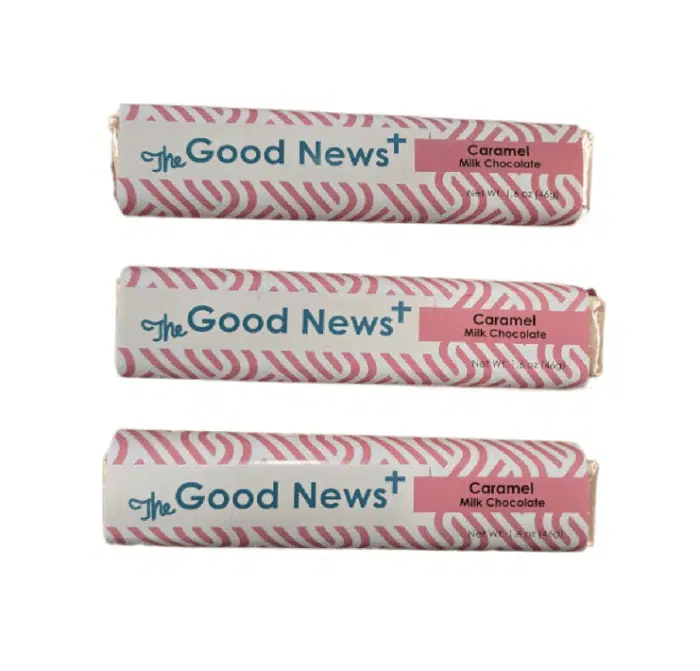 The Good News Chocolate Bar: Milk Chocolate with Caramel (1.5oz)